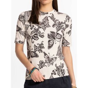 Johnny Was The Janie Favorite Fitted Elbow Sleeve Tee Size PL